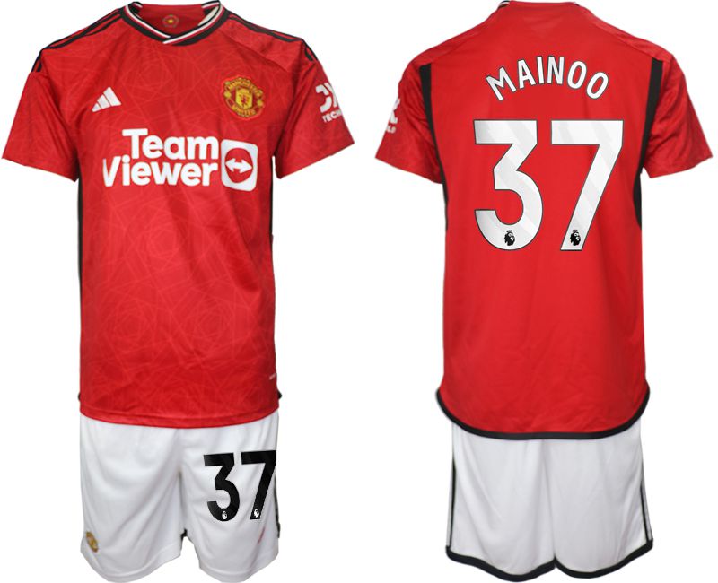 Men 2023-2024 Club Manchester United home red 37 Soccer Jersey